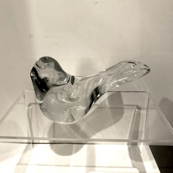 Unbranded Clear Art Glass Bird Paperweight Figurine 5" Long Tabletop Decor - Picture 2 of 8